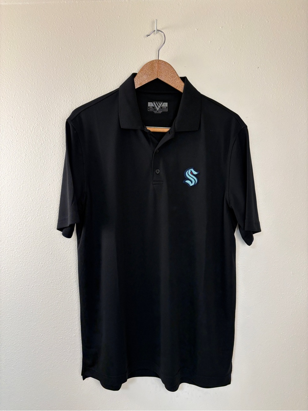 Men's Seattle Kraken Hockey Polo w/Embroidered Logo Fan Gear Sporty Casual Sharp
